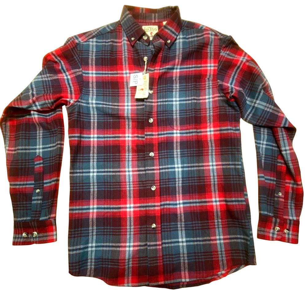 Red Head Flannel Long Sleeve Button Up‎ Men's Small NWT
